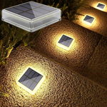 ZEWNĘTRZNE WODOODPORNE LAMPY SOLARNE OZDOBNE NA SCHODY TARAS CIEPŁA BIEL X3