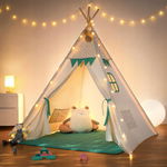 TIPI NAMIOT DLA DZIECI DO DOMU TEEPEE DUŻA MATA KOC ŚWIATEŁKA LED BAWEŁNA