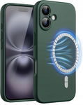 ETUI Z MAGSAFE DO IPHONE 16 WZMACNIANE 360° MATOWE CASE ZIELONY MIĘKKIE