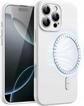 ETUI Z MAGSAFE IPHONE 16 PRO MAX WZMACNIANE 360° MATOWE CASE BIAŁY MIĘKKIE
