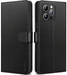 SKÓRZANE ETUI Z KLAPKĄ IPHONE 14 PLUS ZAMKNIĘCIE MAGNETYCZNE CZARNE