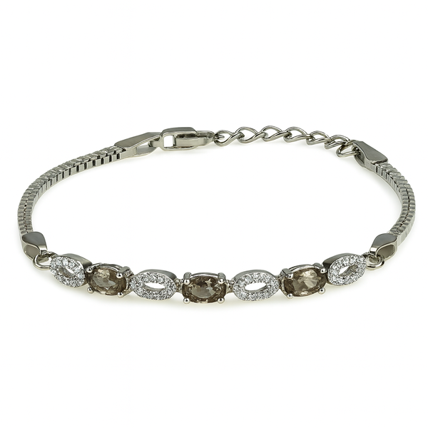 HIPNOTYZUJĄCA SREBRNA BRANSOLETKA Z ZULTANITEM I CYRKONIAMI P925 18-21 CM