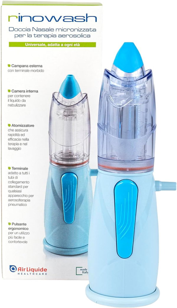 RINOWASH DOCCIA NASALE NEBULIZATOR DO NOSA DLA DZIECI I DOROSŁYCH