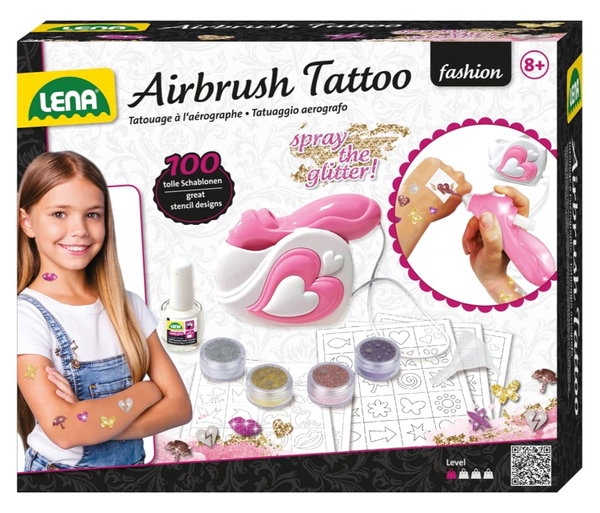 LENA 42443 STUDIO TATUAŻU AEROGRAF + SZABLONY 8+