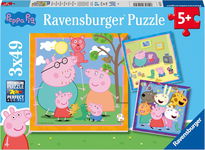 RAVENSBURGER PUZZLE DLA DZIECI ŚWINKA PEPPA 3 OBRAZKI 5+