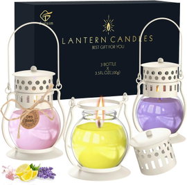 FUNXIM LANTERN CANDLES ZESTAW ŚWIEC ZAPACHOWYCH LAWENDA/LEMON/CHERRY