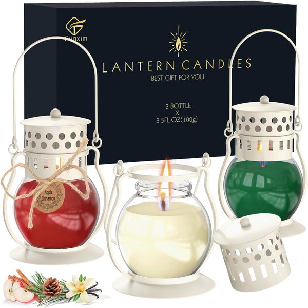 FUNXIM LANTERN CANDLES ZESTAW ŚWIEC ZAPACHOWYCH WANILIA/CYNAMON/CEDAR