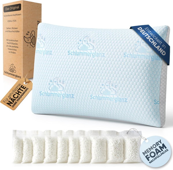 SCHLUMMERGLANZ PODUSZKA DO SPANIA MEMORY FOAM 40 X 80 CM NA BÓL KARKU