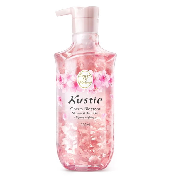 KUSTIE ŻEL POD PRYSZNIC Z PŁATKAMI KWIATÓW 380G CHERRY BLOSSOM NIACYNAMID