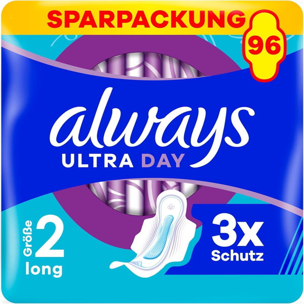 ALWAYS ULTRA DAY ULTRA CIENKIE PODPASKI ZE SKRZYDEŁKAMI 3 X 32 SZTUKI LONG