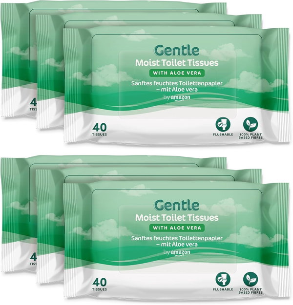 AMAZON GENTLE NAWLIŻONY PAPIER TOALETOWY Z ALOESEM 6 X 40 LISTKÓW