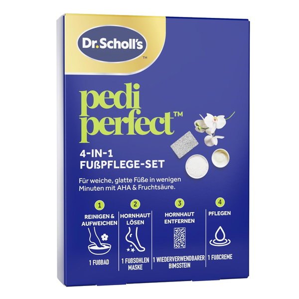 DR SCHOLLS 4 W 1 ZESTAW ROZPIESZCZAJACY DLA STÓP SÓL MASKA PUMEKS KREM