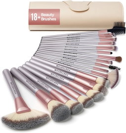 PORTENTUM ZESTAW PĘDZLI DO MAKIJAŻU 18 SZTUK W ETUI KABUKI PREMIUM