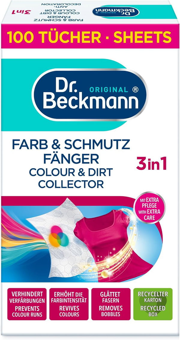 DR BECKMANN 3 W 1 CHUSTECZKI WYŁAPUJĄCE KOLOR 100 SZTUK