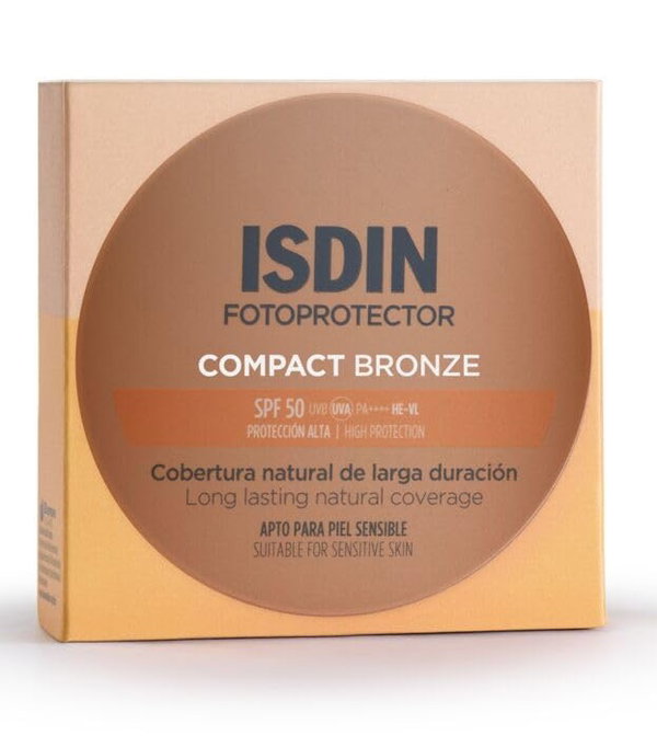 ISDIN FOTOPROTECTOR BRONZER W KOMPAKCIE SPF50 NATURALNE KRYCIE