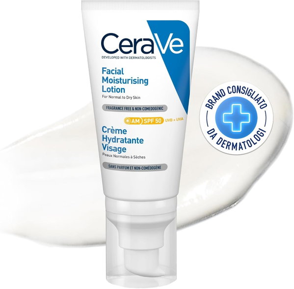 CERAVE KREM NAWILŻAJĄCY DO SKÓRY NORMLANEJ I SUCHEJ SPF50 52ML