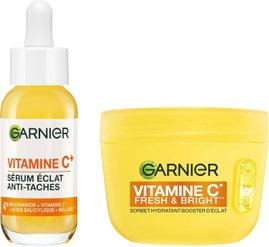 GARNIER ZESTAW ROZJAŚNIAJĄCY I NAWILŻAJĄCY SERUM+KREM WITAMINA C 4%