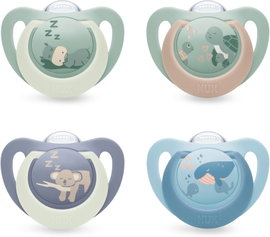 NUK FIRST CHOICE ZESTAW SMOCZKÓW SILIKONOWYCH 18-36M ŚWIECĄ W CIEMNOŚCI