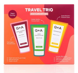 Q+A TRAVEL TRIO PODRÓŻNY ZESTAW KOSMETYKÓW ŻEL SCRUB BALSAM 3 X 50 ML