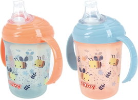 NUBY KUBEK NIEKAPEK Z UCHWYTAMI 4M+ 240ML 2 SZTUKI