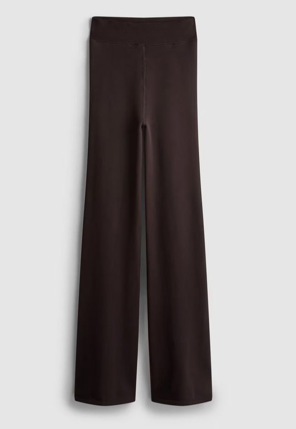 PRIMARK AKSAMITNE LEGGINSY FLARE Z FUTERKIEM ROZM. M/L CZEKOLADOWE