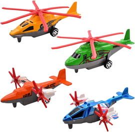 ZESTAW KOLOROWYCH MINI HELIKOPTERÓW 4 SZTUKI