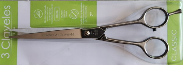 3 CLAVELES DWUSTRONNE NOŻYCZKI FRYZJERSKIE 7" INOX
