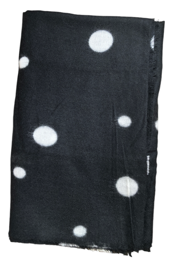 OVS CIEPŁY WEŁNIANY SZALIK DAMSKI W GROCHY JESIEŃ / ZIMA ROZM. 78 X 195 CM