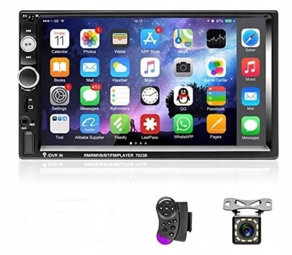 Radio samochodowe dotykowe z kamerą cofania 2 DIN MP5 USB LCD 7'' 7023B (N)