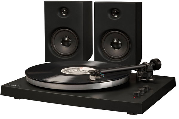 Gramofon z głośnikami 2-biegowy Przedwzmacniacz BT Crosley T150C BK (P)