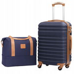 Twarda walizka kabinowa zestaw lekka ABS granatowa 2,6kg COOLIFE 38L (NK)