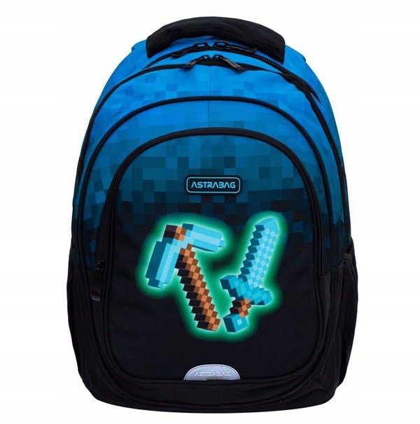 PLECAK szkolny młodzieżowy ASTRABAG AB300 gra BLUE PIXEL 27L