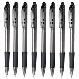 8 SZT. X CZARNY DŁUGOPIS 0.7MM PENTEL BK-417