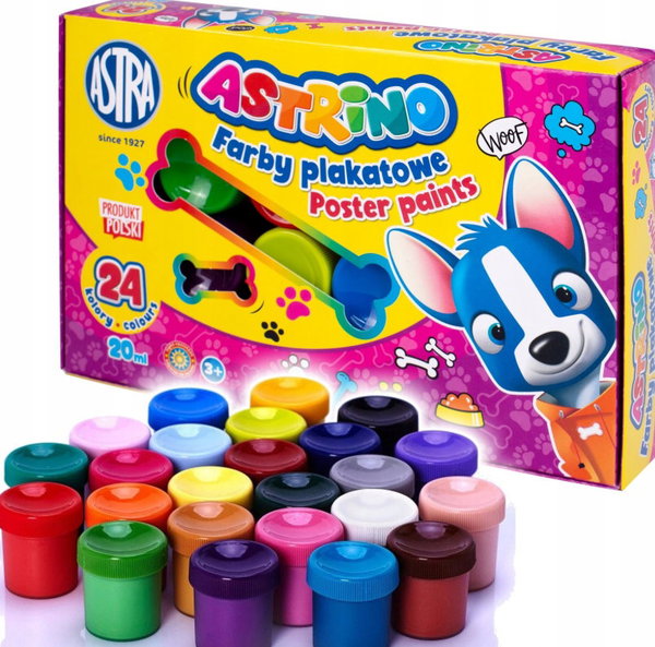 Farby plakatowe Astra 24 szt. x 20 ml