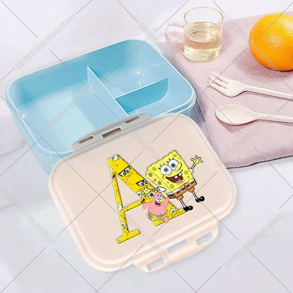 Uroczy kreskówkowy pojemnik na lunch dla dzieci SpongeBob, litera A-Z – HMBB1120
