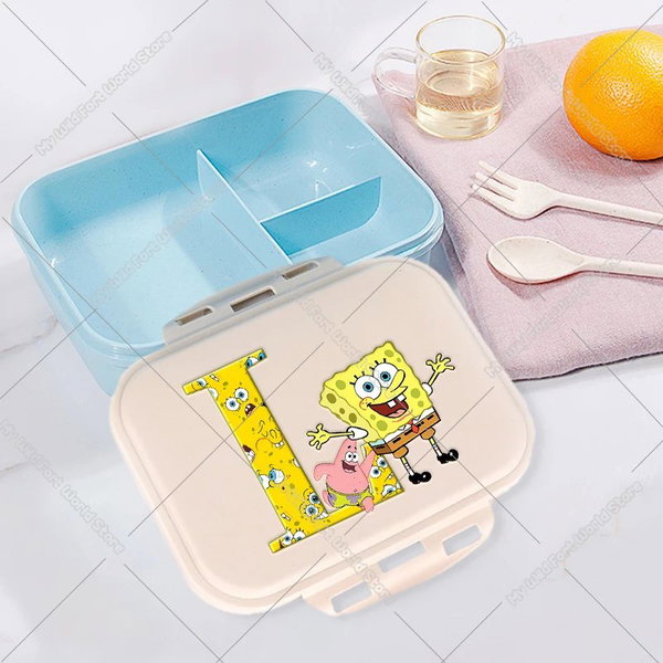 Uroczy kreskówkowy pojemnik na lunch dla dzieci SpongeBob, litera A-Z – HMBB1131