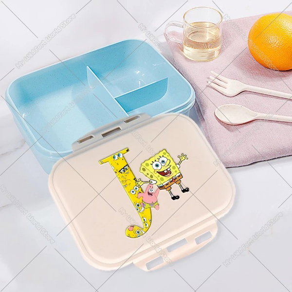 Uroczy kreskówkowy pojemnik na lunch dla dzieci SpongeBob, litera A-Z – HMBB1129