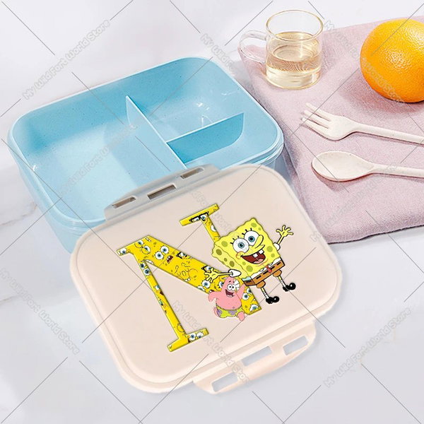 Uroczy kreskówkowy pojemnik na lunch dla dzieci SpongeBob, litera A-Z – HMBB1133