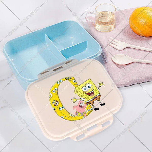 Uroczy kreskówkowy pojemnik na lunch dla dzieci SpongeBob, litera A-Z – HMBB1122