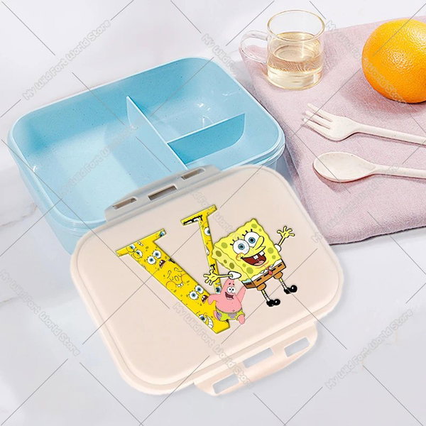 Uroczy kreskówkowy pojemnik na lunch dla dzieci SpongeBob, litera A-Z – HMBB1141