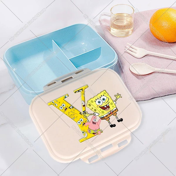 Uroczy kreskówkowy pojemnik na lunch dla dzieci SpongeBob, litera A-Z – HMBB1144