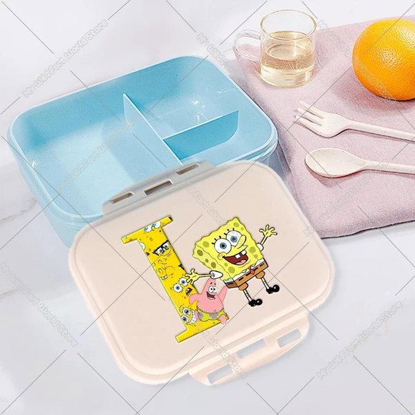 Uroczy kreskówkowy pojemnik na lunch dla dzieci SpongeBob, litera A-Z – HMBB1128