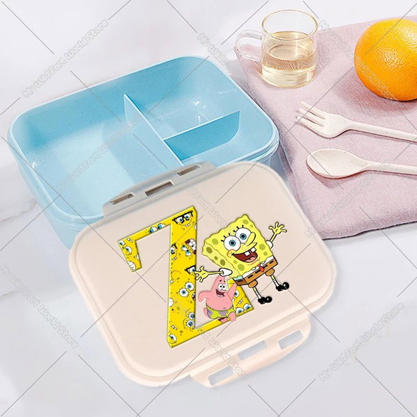 Uroczy kreskówkowy pojemnik na lunch dla dzieci SpongeBob, litera A-Z – HMBB1145