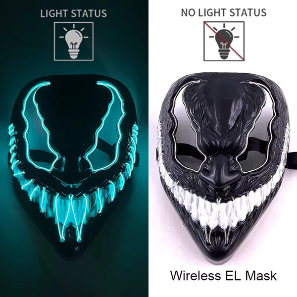 Maska LED neonowa straszna żółta – style 24