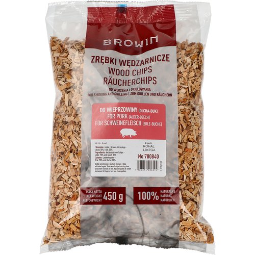 Zrębki do wędzenia/grillowania 70% olcha + 30% buk, 450 g, kl. 8