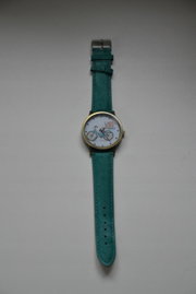 Zegarek rower retro zielony pasek