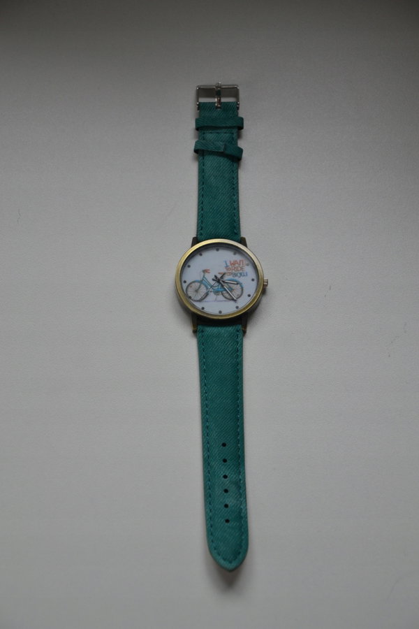 Zegarek rower retro zielony pasek