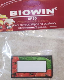 Etykiety na przetwory WARZYWA samoprzylep 30szt.