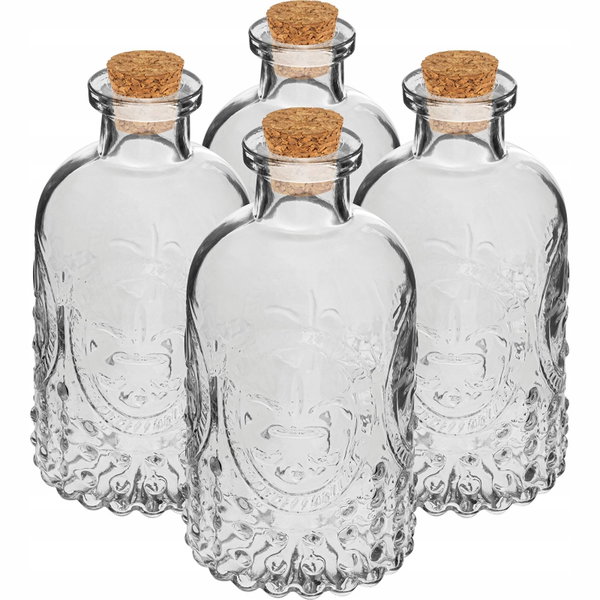 Zestaw buteleczek z korkami, 240 ml - 4 szt.