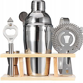 PROFESJONALNY ZESTAW BARMAŃSKI DO DRINKÓW SHAKER SZEJKER Z PODSTAWKĄ PREZEN